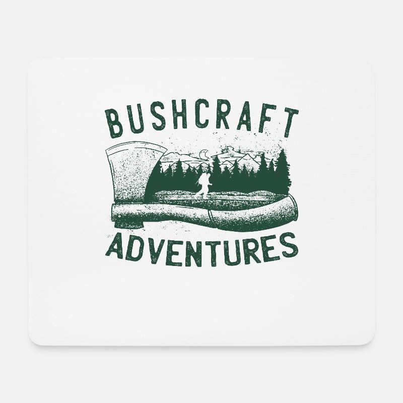 Bushcrafter Survival offroads Outdoor-Camping - Mousepad (Querformat) - Weiß