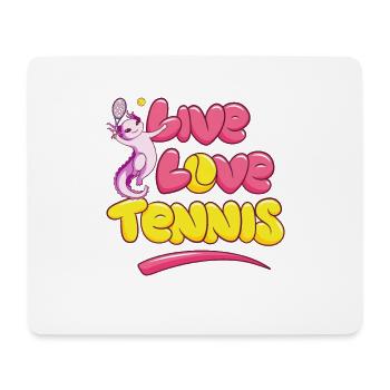 Tennis Tennis Ball Joueur de tennis Axolotl Tennis - Tapis de souris (format paysage) - blanc - Devant