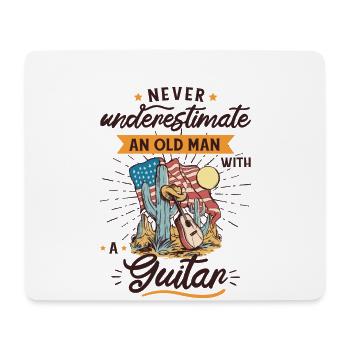 Gitarre Gitarristen Instrument Musik AKUSTISCHE - Mousepad (Querformat) - Weiß - Vorne