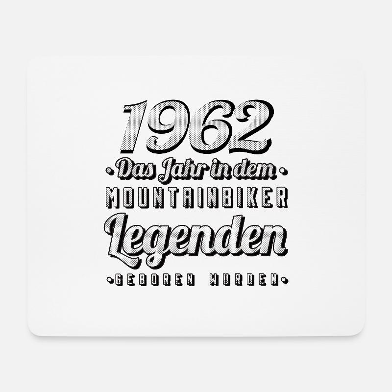 MTB-Mountainbiker 1962 Jahrgang Geburtstag MTB - Mousepad (Querformat) - Weiß