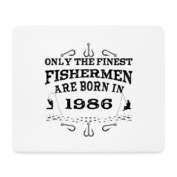 Angler born 1986 birthday - Mouse Pad (horizontal) - white - Front