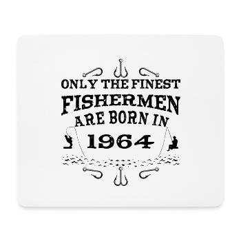 Angler born 1964 birthday - Mouse Pad (horizontal) - white - Front
