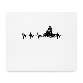 Conducteur de motoneige Cardiogramme de motoneige - Tapis de souris (format paysage) - blanc - Devant
