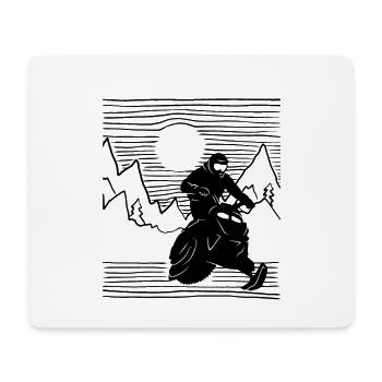 Snowmobile driver Snowmobile Snow motorcycle - Mouse Pad (horizontal) - white - Front