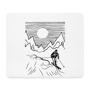 Skifahren Skilaufen Skilaufen Skifahren Skier - Mousepad (Querformat) - Weiß - Vorne