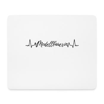 Technischer Herzschlag Modellbauerin - Mousepad (Querformat) - Weiß - Vorne