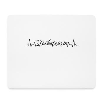 Trockenbauer Herzschlag Stuckateurin - Mousepad (Querformat) - Weiß - Vorne