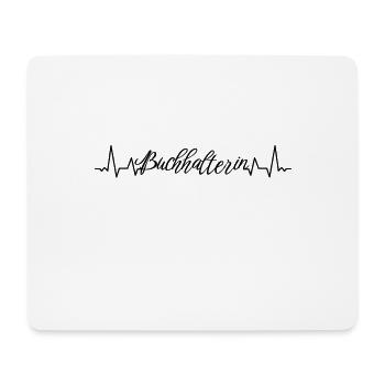 Buchhaltung Herzschlag Buchhalterin - Mousepad (Querformat) - Weiß - Vorne