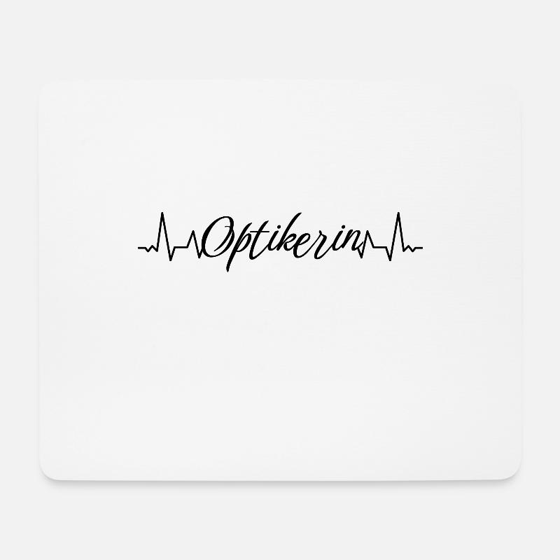 Optiker Herzschlag Optikerin - Mousepad (Querformat) - Weiß