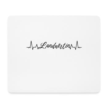 Bauern Herzschlag Landwirtin - Mousepad (Querformat) - Weiß - Vorne