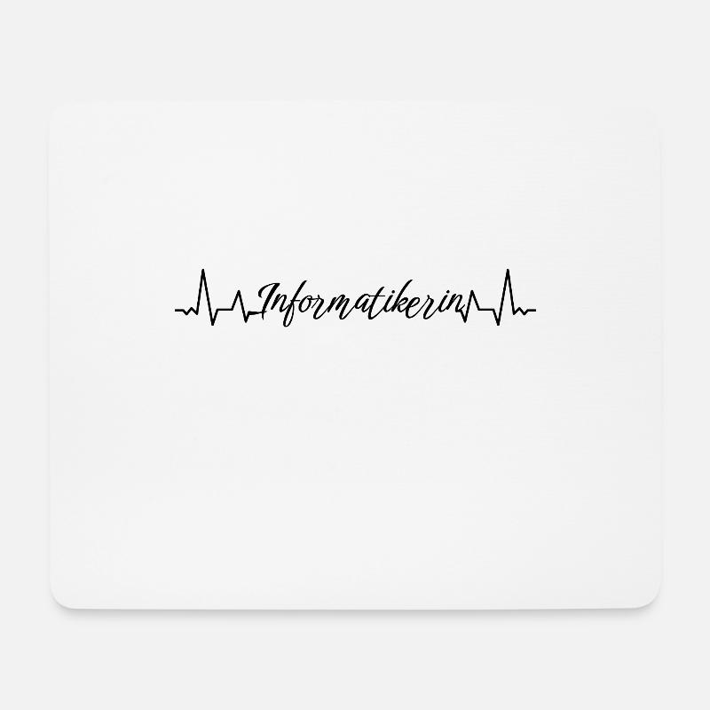 Programmierer Herzschlag Informatikerin - Mousepad (Querformat) - Weiß