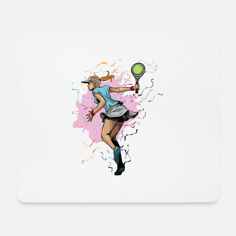 Tennisheldin im Farbschwall - Mousepad (Querformat) - Weiß