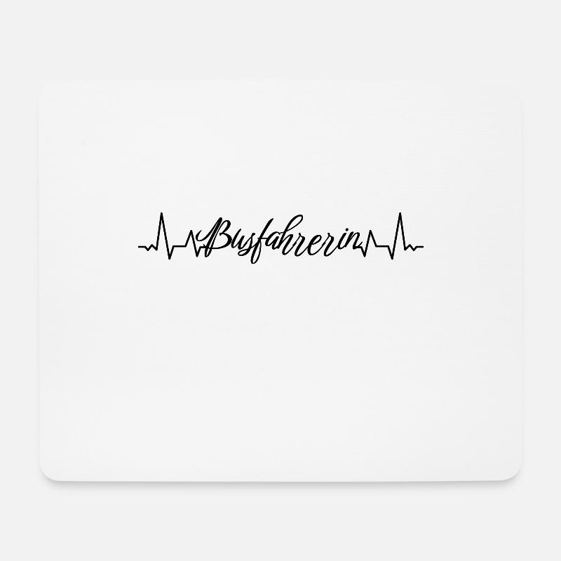 Bus-Fahrer Herzschlag Busfahrerin - Mousepad (Querformat) - Weiß