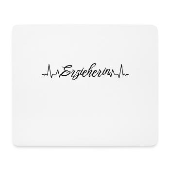Kindergärtner Herzschlag Erzieherin - Mousepad (Querformat) - Weiß - Vorne