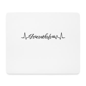 Feuerwehr Herzschlag Feuerwehrfrau - Mousepad (Querformat) - Weiß - Vorne