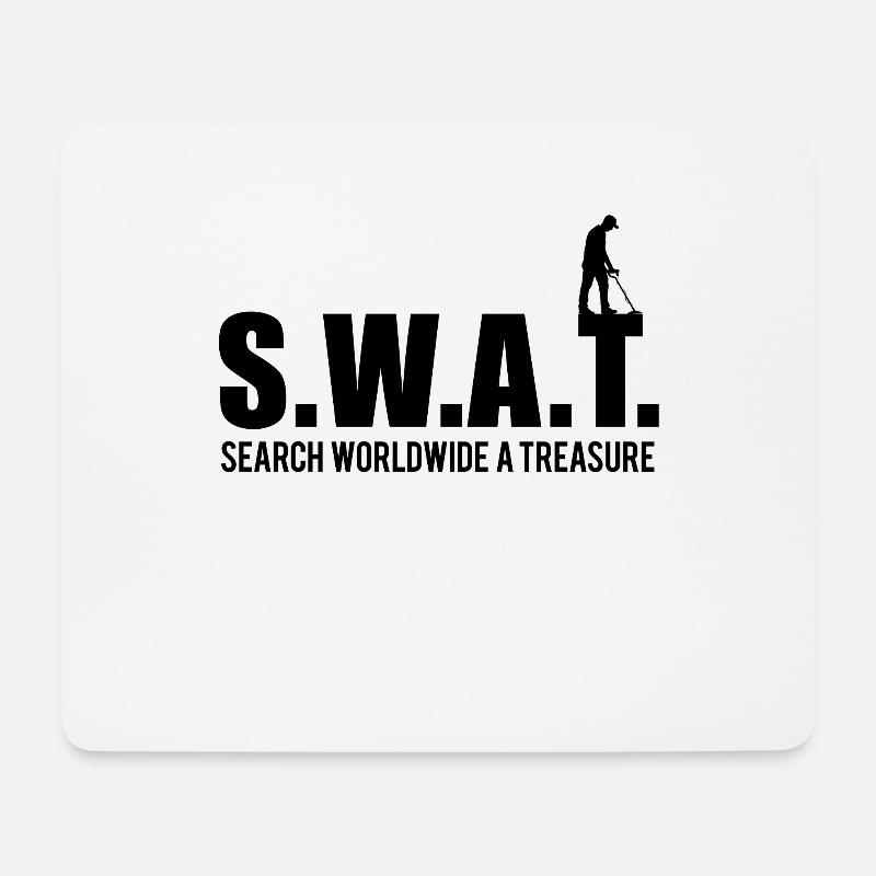 Sondengänger SWAT-TREASURE Metallsuchgerät - Mousepad (Querformat) - Weiß