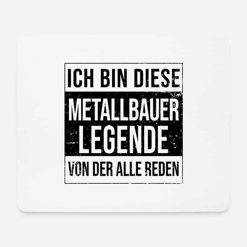 Schlosser Geburtstag geboren Legende Metallbauer - Mousepad (Querformat) - Weiß
