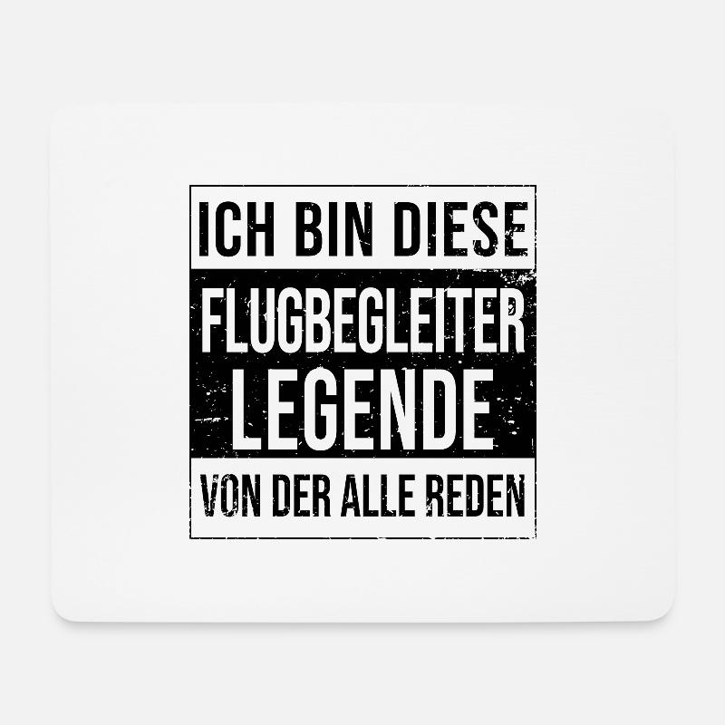 Piloten Geburtstag geboren Legende Flugbegleiter - Mousepad (Querformat) - Weiß