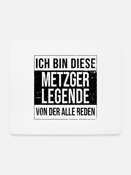 Fleischer Geburtstag geboren Legende Metzger - Mousepad (Querformat) - Weiß