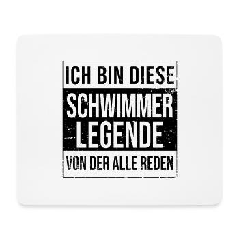 Schwimmsport Geburtstag geboren Legende - Mousepad (Querformat) - Weiß - Vorne