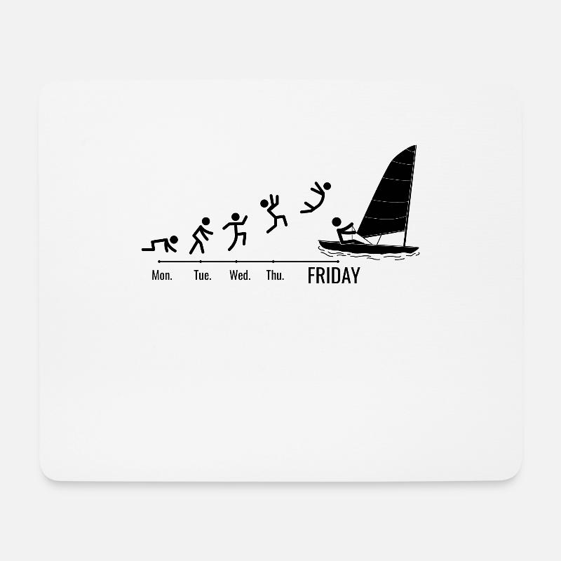 Segler Segel Boot Segelschiff Segelyacht - Mousepad (Querformat) - Weiß