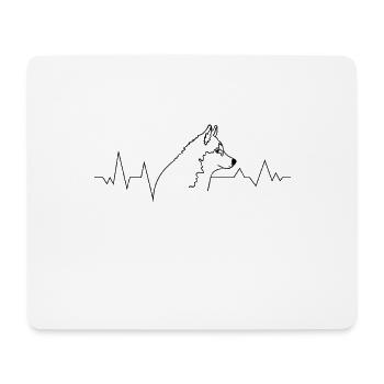 Hunderasse Husky-Hund Hundeliebhaber Herzschlag - Mousepad (Querformat) - Weiß - Vorne