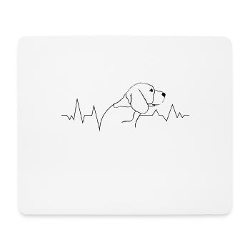 Dog breed Beagle dog dog lover heartbeat - Mouse Pad (horizontal) - white - Front
