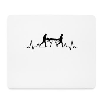 Ambulance paramédicale d’urgence Sani - Tapis de souris (format paysage) - blanc - Devant