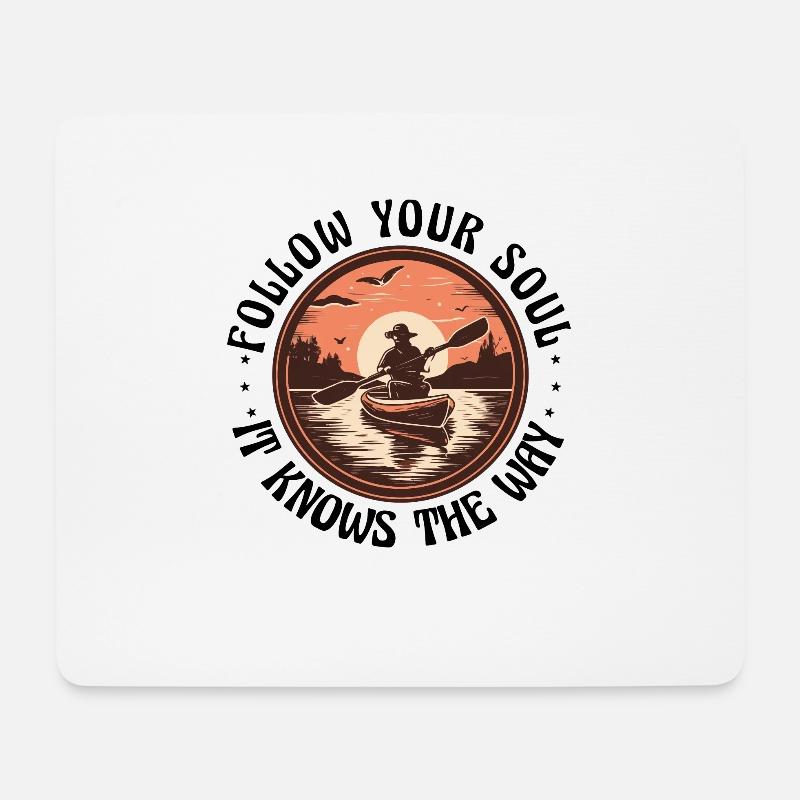 Kanu Canadier-Canoe Kajak Paddle-way Canadier-Kanu - Mousepad (Querformat) - Weiß