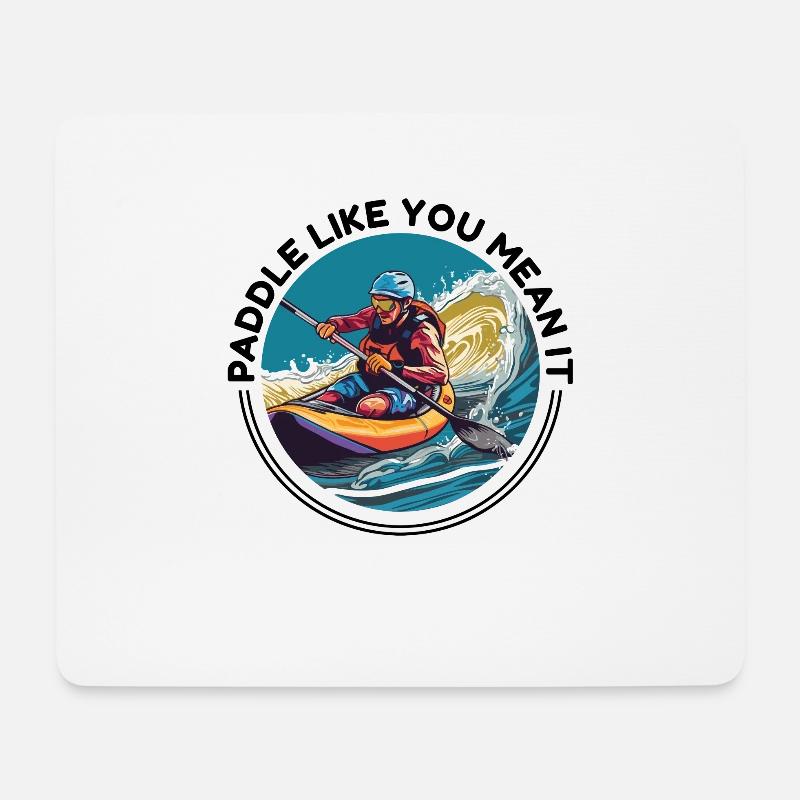 KAYAKS KANU RAFTING-BOOT Kayaking - Mousepad (Querformat) - Weiß