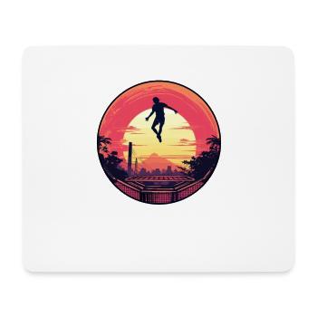 Jumping Fitness Workout Trampoline Hall Sports - Mouse Pad (horizontal) - white - Front
