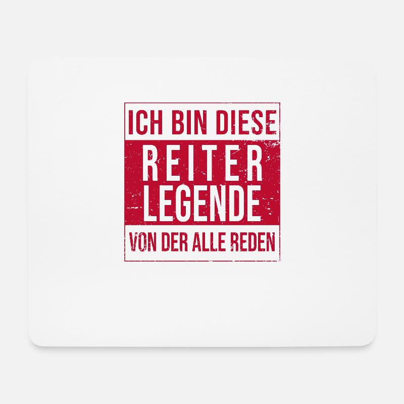 Pferde-reiten Pferde-Mädchen geborene Legende - Mousepad (Querformat) - Weiß