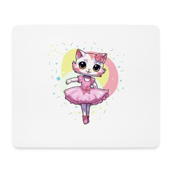 Ballerina Kitten Cat Ballet Dancer - Mouse Pad (horizontal) - white - Front