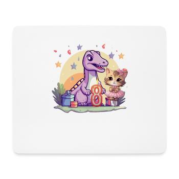 Girl Ballet Dinosaur Cat 8 Years Old 8 - Mouse Pad (horizontal) - white - Front