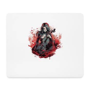 Cello Player, Cellist-Musician, Gothic-Witchcraft - Mouse Pad (horizontal) - white - Front