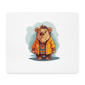 Sanglier - Tapis de souris (format paysage) - blanc - Devant