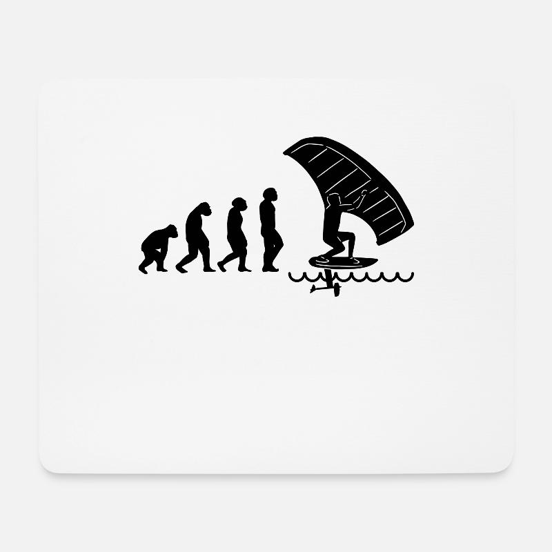 Wingfoil-Surfer Wingfoiling Hydrofoil Evolution - Mousepad (Querformat) - Weiß