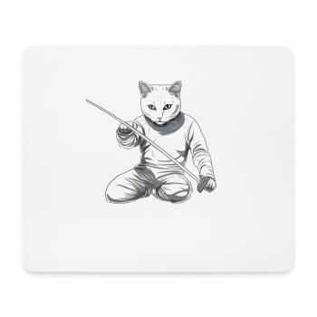 Katzen Fechter gamer Comic-Cartoon Fechten Katzen - Mousepad (Querformat) - Weiß - Vorne