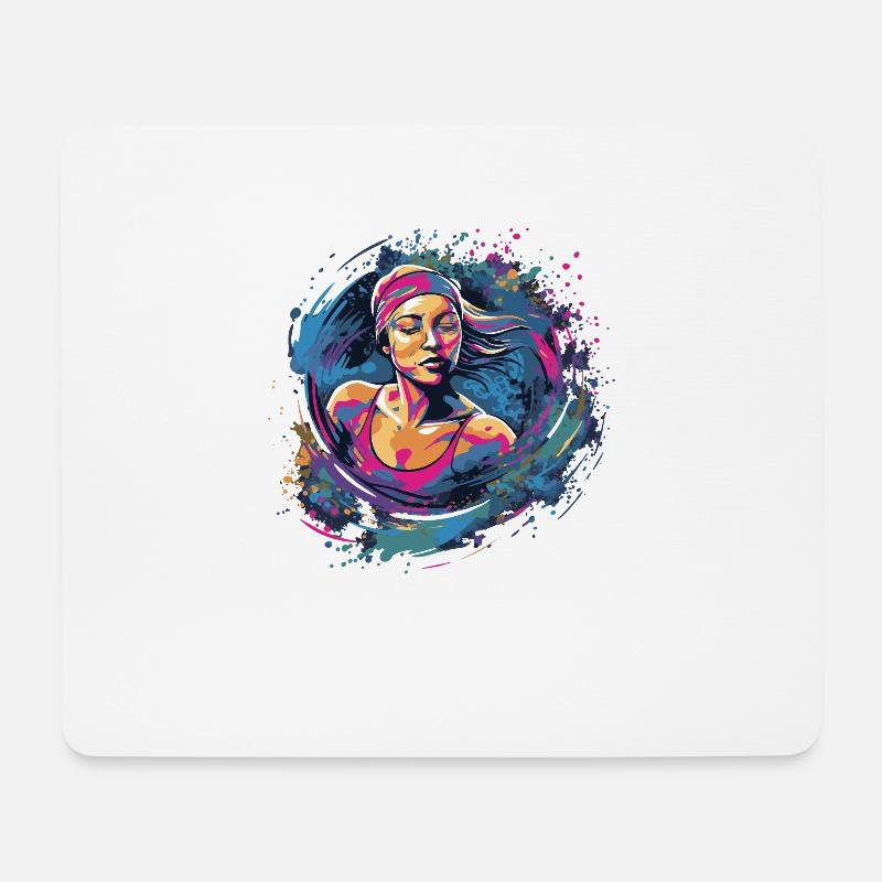 Schwimmer schwimmen Damen Schwimm - Mousepad (Querformat) - Weiß