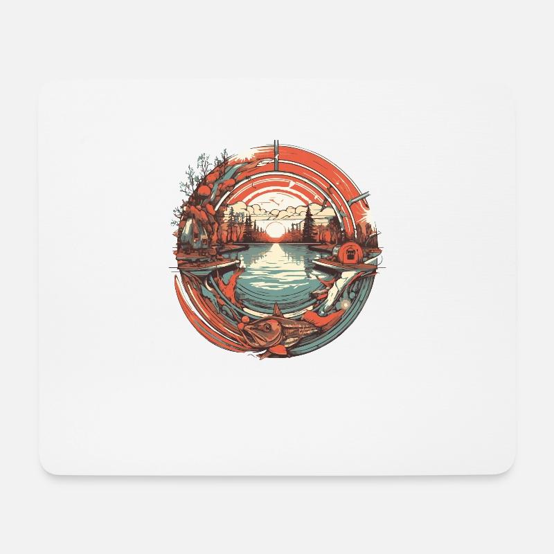 Angler Angelboot Fischerboot Camping-Angler-Boot - Mousepad (Querformat) - Weiß