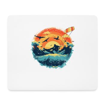 Kitesurf Kiteboard Kitesurfing Kite-Surf Vintage - Tapis de souris (format paysage) - blanc - Devant