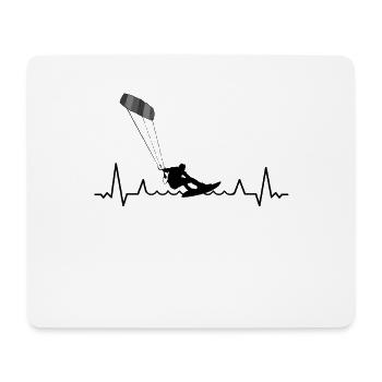 Kitesurf Kiteboard Kitesurfing Kitesurf Heartbeat - Mouse Pad (horizontal) - white - Front
