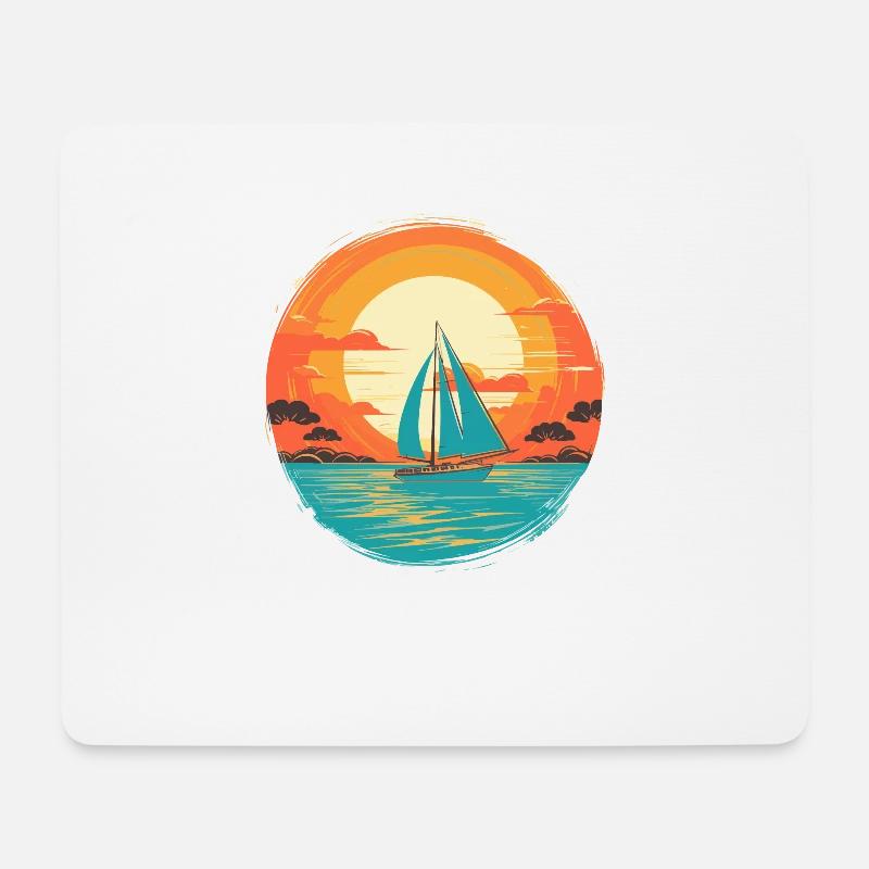 Segelboot Segelschiff Segelyacht Wochenend Segeln - Mousepad (Querformat) - Weiß