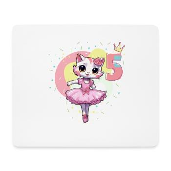 Girls ballet ballerina cats 5 years old 5th - Mouse Pad (horizontal) - white - Front
