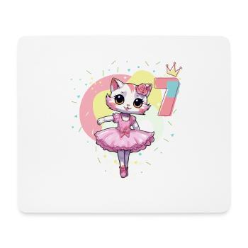 Girls ballet ballerina cats 7 years old 7th - Mouse Pad (horizontal) - white - Front