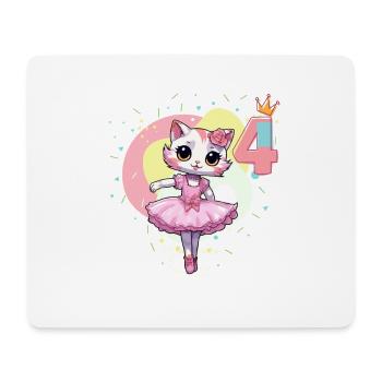 Girls ballet ballerina cats 4 years old 4. - Mouse Pad (horizontal) - white - Front