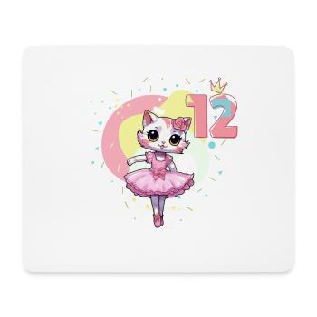 Girls ballet ballerina cats 12 years old 12th - Mouse Pad (horizontal) - white - Front