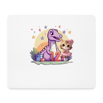 Girl Ballet Dinosaur Cat 12 Years Old 12 - Mouse Pad (horizontal) - white - Front