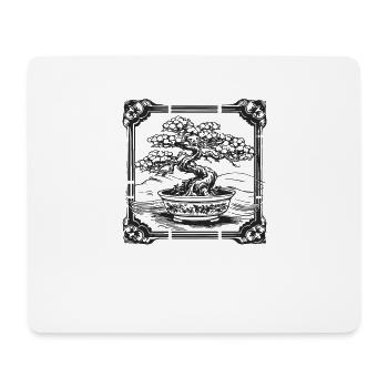 Bonsaibaum Bonsai-Pflanzen Blumentopf Vintage - Mousepad (Querformat) - Weiß - Vorne
