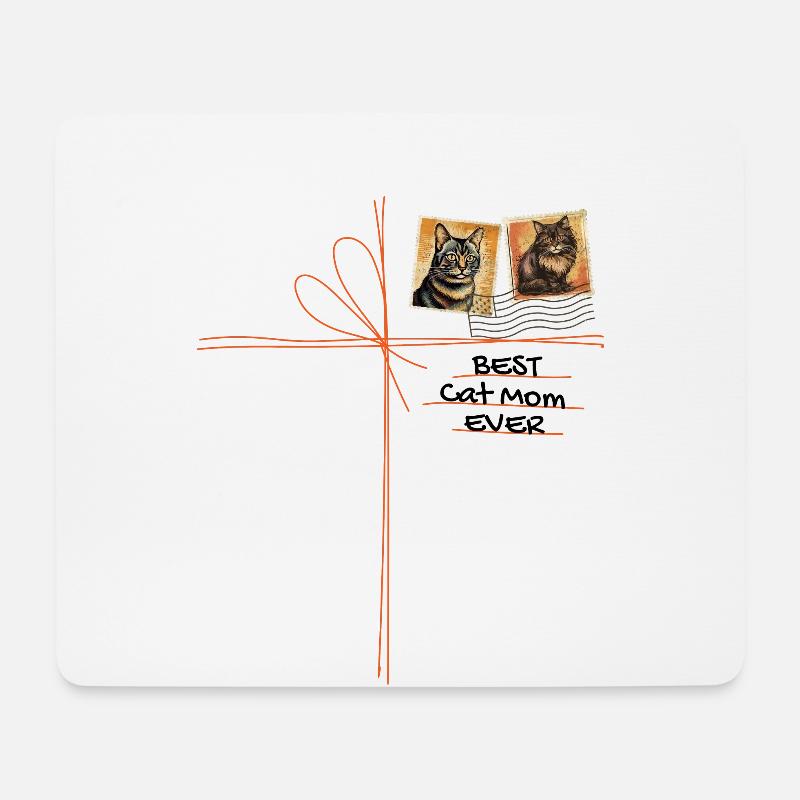 Katzen-Mama Katze Cartoon-Katzen Katzenmütter - Mousepad (Querformat) - Weiß